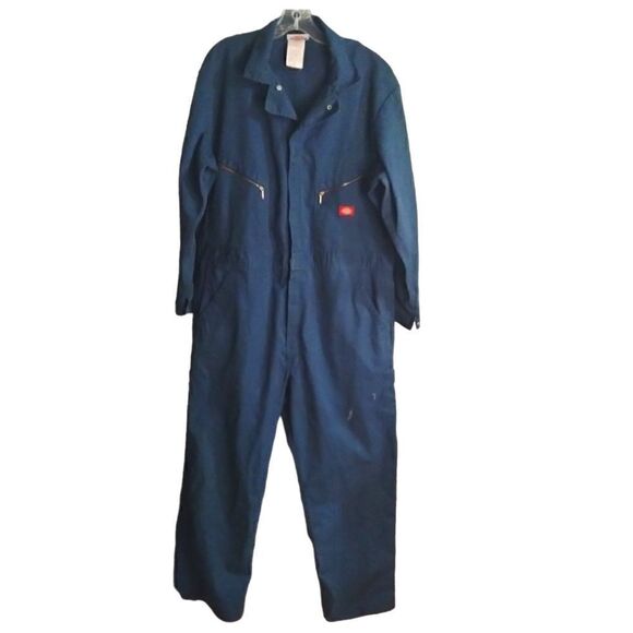 Dickies Men's Long Sleeve Zip Up Coveralls Blue Chest 46 Regular Length - Picture 1 of 15